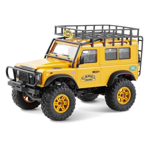 FCX24MS FMS 1/24 RC Crawler, Land Rover Family, 2.4Ghz Off-Road RC Rock Crawler with Lighting Effects and Speed Switch, RC Cars for Adults, Defender 90 - color: Defender 90