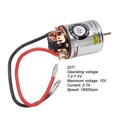 RC Motor 540 Brushed Water Proof Motor RC Car Boat Shaft 3.175mm for 1:10 Remote Control Crawler Axial Scx10 I II III Short Truck Boat Aaccessories (22T) - style: 22T