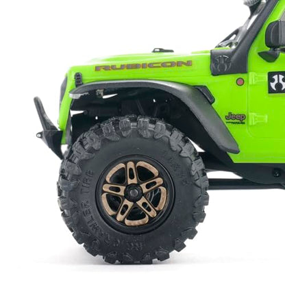 for Axial SCX30 Upgrade Wheels & Tires – 0.7" Brass Rim with Offset for Ford Bronco, Jeep Wrangler, Chevrolet K10 RC Rock Crawler Accessories 4pcs/Set
