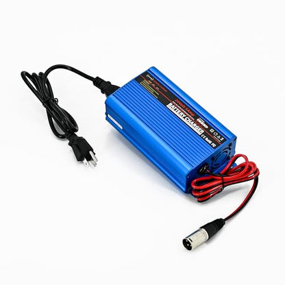 Unocho 24V 5A Battery Charger Maintainer 4-Stage Smart Lead-Acid Charger with 3-Pin XLR Connector Power Switch and LED Display for Wheelchairs Mobility Scooters AGM Gel SLA VRLA