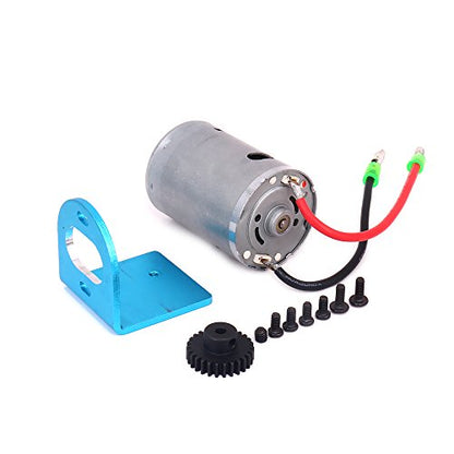 540 Brushed Motor Adjustable Mount W/Fan 27T Gear Upgrade Parts for 1/18 Wltoys A959 A969 A979 K929 RC Car A580048 (Blue)