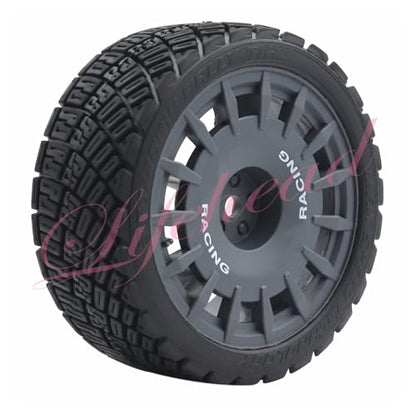Lifehead 67mm RC On-Road Rally Car Tires and Wheels for 1/10 RC On-Road Touring Drift Car HSP Tamiya XV01 TT01 TT02B HPI Kyosho FAZER MK2 /12mm Hex - color: Grey a