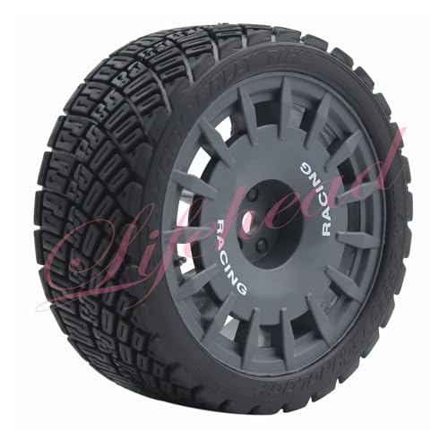 Lifehead 67mm RC On-Road Rally Car Tires and Wheels for 1/10 RC On-Road Touring Drift Car HSP Tamiya XV01 TT01 TT02B HPI Kyosho FAZER MK2 /12mm Hex - color: Grey a