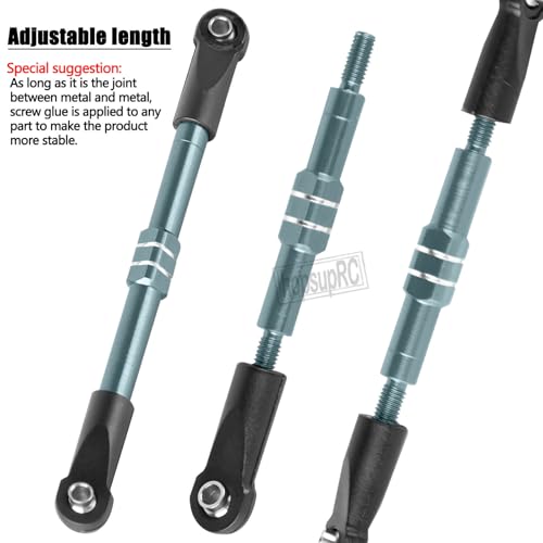 RC Adjustable Turnbuckles Links Upgrades Part for 1/16 Mini Slash 70054-1 RC Car.Front & Rear Aluminium Adjustable Turnbuckles Camber Toe Link Hops Up.Titanium - color: Titanium(for 1/16)