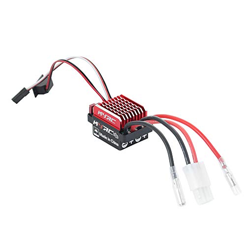 RC Car 60A Brushed ESC Electric Speed Controller 6V/2A BEC Compatible with traxxas TRX-4 TRX-6 D90 HSP Tamiya Axial SCX10 1/10 RC Truck, Buggy, Short Course Truck,Rock Crawler and Tank