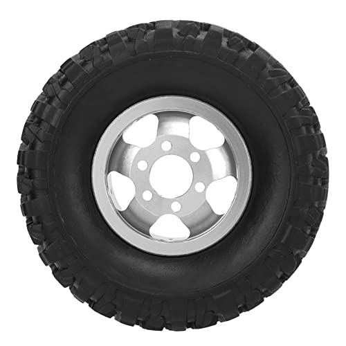 SUNGOOYUE Rubber RC Car Tires with Aluminum Alloy Wheel Hub Wheels and Tires for B24 B16 B36 4WD C14 C24 C34 C44 RC Car(Silver)
