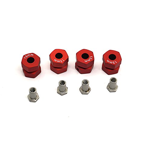 4PCS RC Wheel Spacers 12mm Aluminum Wheel Hex Hub 13mm Offset Extension Hex Drive Adapter Combiner Coupler Compatible with Axial Wraith 90048 RR10 1/10 RC Crawler Car Upgrades
