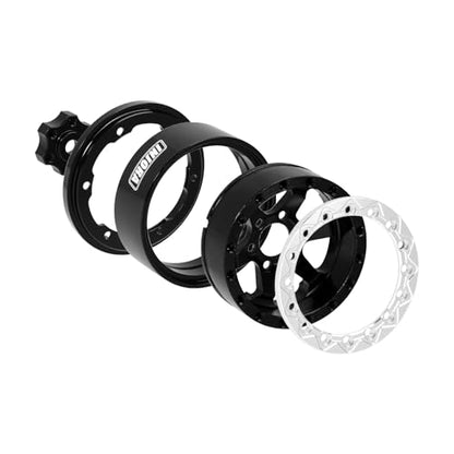 INJORA 1.3" Aluminium -5.25mm Offset Wheels for 1/24 1/18 RC (Black) - color: Black