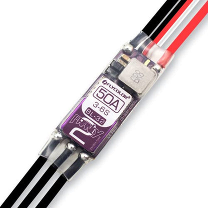 FLYCOLOR Francy2 50A Brushless ESC Speed Controller Support 3-6S BEC 5V/3A BL32 Dshot with XT60 & 3.5mm Bullet Plugs for RC Airplane P5B Sailplane