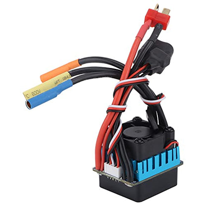 RC 45A ESC, Waterproof 4 Poles Sensorless Brushless Speed Controller, High Performance ESC for 1/10 RC Cars with Advanced Protection Functions, Durable Aluminum Alloy Shell