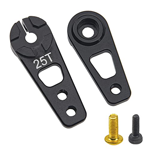 1Pcs Vgoohobby Metal 25T Servo Horn Adjustable 25 Teeth Steering Servo Arm Server Compatible with Axial SCX10 90046 Recat HSP Traxxas TRX-4 1/10 RC Crawler Car Airplane Boat