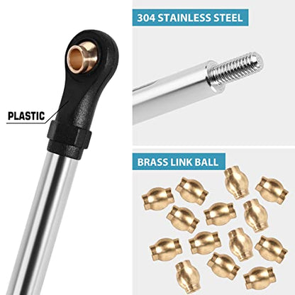INJORA High Clearance Stainless Steel Links Set for TRX4M Defender Bronco - size: High Clearance Links