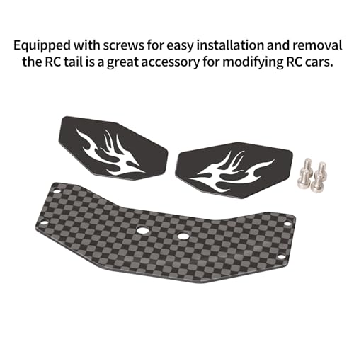 RC Rear Wing Carbon Fiber RC Tail Wing for Losi 1/24 Micro-B 2WD Buggy RC Car Upgrade Parts (Black) - color: Black