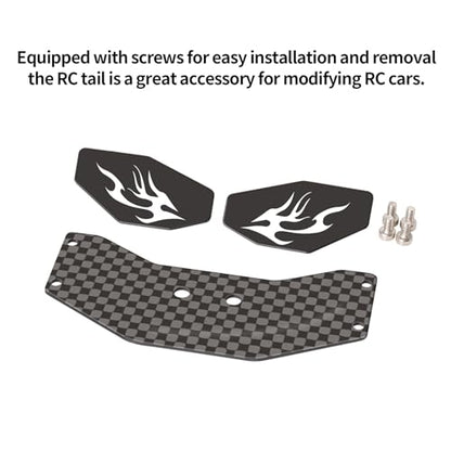 RC Rear Wing Carbon Fiber RC Tail Wing for Losi 1/24 Micro-B 2WD Buggy RC Car Upgrade Parts (Black) - color: Black