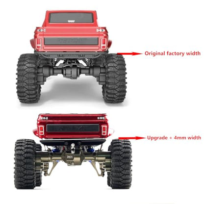 DJX CNC Aluminum RC Front & Rear Portal Axles Set +4mm Extended Complete Axles for 1/18 RC Rock Crawler Redcat Ascent-18 Upgrades Parts(Black&Blue) - color: Black&blue