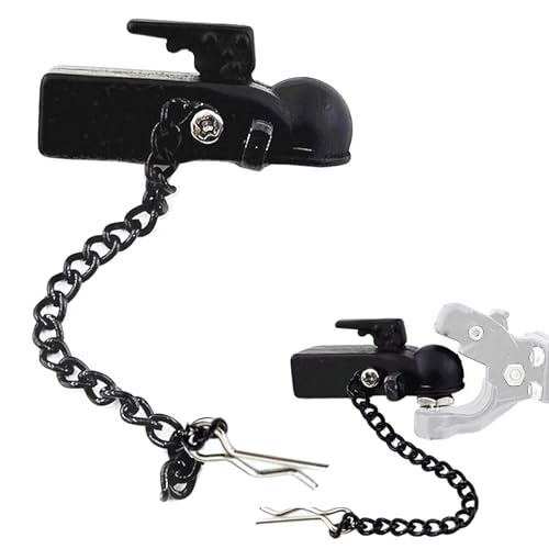 ShareGoo Metal Hitch Trailer Hook Ball Buckle Simulation Link Component Compatible with Traxxas TRX-4 90046 90047 SCX10 1/10 RC Crawler Car,Black