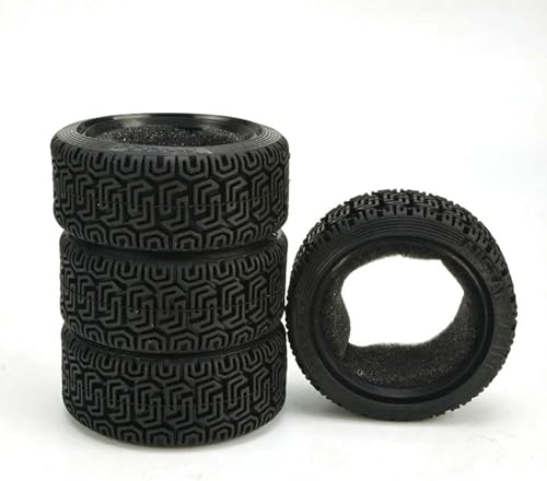 1/10 RC On-Road Car Tyres,WONFAST 4PCS 68mm Sponge Insert Rally Rubber Tires for 1:10 RC On Road Run-flating Racing Car Parts for Tamiya HSP HPI Kyosho RC Rally Car(Black) - color: 68mm