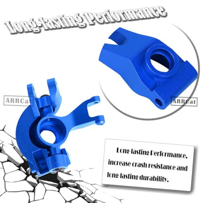 Upgrades Part for 1/10 Senton/Granite/BigRock/Vorteks 3S Blx MEGA550 4X4,Aluminum Front Steering Block Knuckles C-Hubs Caster Blocks Rear Hubs Hops Up,AR330442 AR330467 AR330469,Navy Blue - color: Upgrades (Navy Blue)