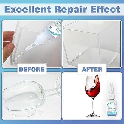Glass Glue, 30g, Instant Strong Bond for Glass, Acrylic, Waterproof, Dries Clear, Quick Curing, Ideal for Craft, Jewelry, Rhinestone, Crystal, Mirror, Glasses | Acrylic Super Glue for Bonding Glass| Clear Adhesive Glue Repair for Craft, Jewelry, Rhineston