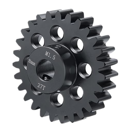 Mod 1.5 8mm Motor Gears 27T Steel Pinion Gear for 1:5 X Maxx 6S/8S | XRT 1/6 8S Monster 4WD 1/10 E-REVO Truck Upgrades - size: 27T