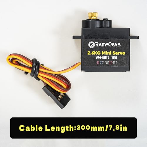 RampCrab RC Steering Servo with Servo Mount Bracket and Servo Horn for TRX4M RC Car, 1/18 Upgrades Parts, Suitable for TRX4-M Bronco, Defender, K10 (Black Horn) - size: 1-Set