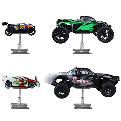 Hobbypark RC Car Stand Work Station with Weight Repair Workstation Aluminum Alloy 360 Degree Rotation Lift Or Lower for 1/12 1/10 1/8 Scale (Titanium)