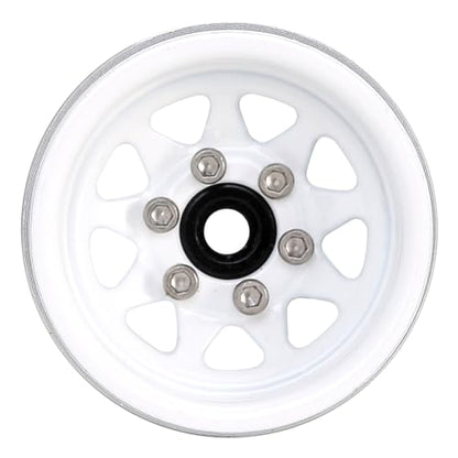 INJORA Stamped Steel 1.0 Beadlock Wheel -3.78mm Offset for Micro Crawlers - color: White