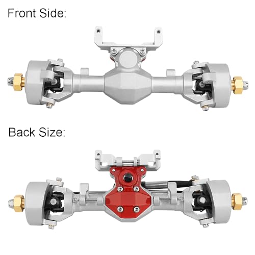 Diamond Shape SCX24 Aluminum Axle Upgrades for Axial SCX24 Deadbolt C10 JLU Gladiator Bronco 1/24 RC Crawler (Silver) - color: Silver