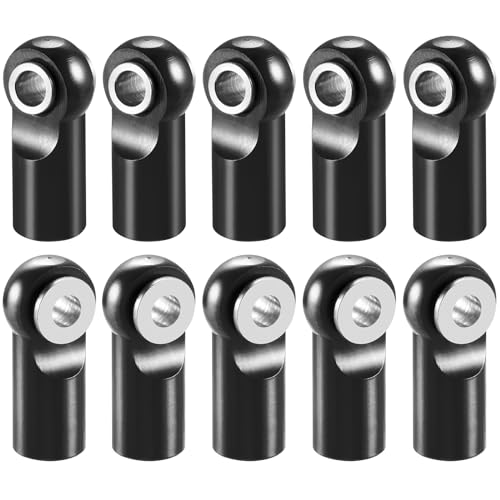 10pcs Metal Tie Rod End Balls M2.5 Ball Joint Head for RC Crawler Car Upgrade Parts (Black) - color: Black