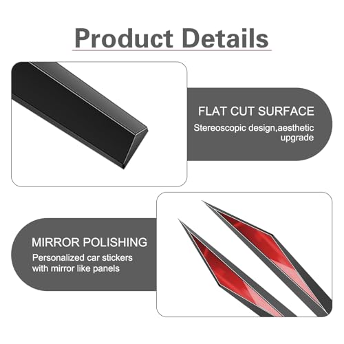 2 PCS Car Side Doors Blade Emblem Stickers, 3D Fashion Blade Style Car Fender Side Decal, Self-Adhesive Body Engine Hood Decal, Universal for Cars, Trucks, SUVs (Red) - color: Red