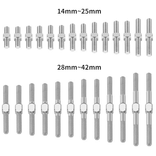 RCHUBAM 2PCS RC Turnbuckles Camber M3 Link Rod for 1/10 TRX-4 Slash 4X4 | 1 Pairs 14mm-50mm Suspension Rod,Alloy Steering Linkage Tie Rods - style: 35mm