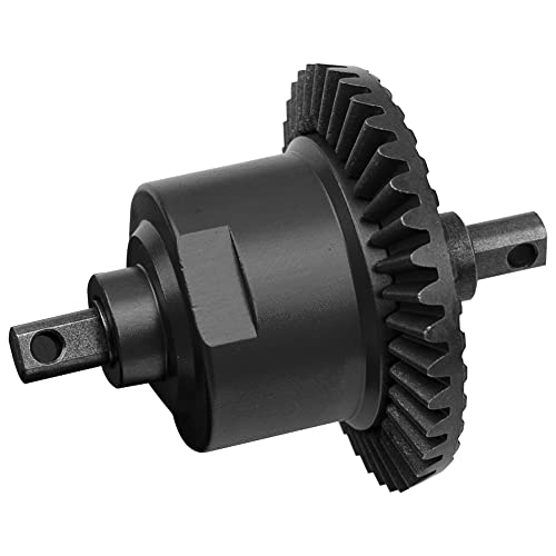 2Pcs Vgoohobby Metal Front/Rear Differential Set Diff. Complete Kit Upgrade Parts Compatible with Traxxas Slash 4X4 VXL Stampede 4X4 VXL Rustler 4X4 VXL HQ727 1/10 RC Car (Black) - color: Black