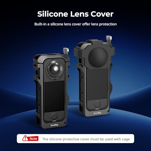 SMALLRIG Cage for Insta360 X4 Air Accessories, Aluminum Alloy Protective Case for Insta360 X4 Air Quick Release, Built-in Cold Shoe Mounts & 1/4" Threads, with Silicone Lens Cover - 5939 - style: for Insta360 X4 Air