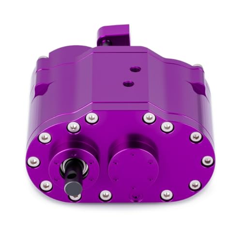 Dual Speed Transfer Case Gearbox Transmission Box for Axial SCX10 RC4WD D90 1/10 RC Crawler Car Upgrade Parts (Purple) - color: Purple
