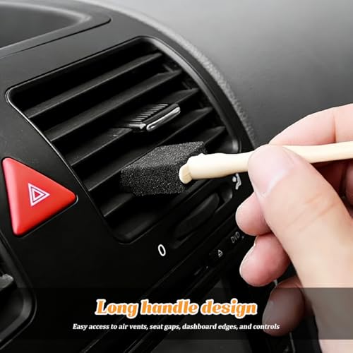 Car Detail Cleaning Brushes, 5PCS Sponge Vehicle Air Conditioning Vent Duster Detail Brush with Handle, Soft Auto Exterior Interior Dashboard Cleaning Kit, Universal for SUV RV Truck