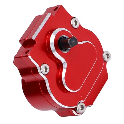 24:1 Complete Transmission Gearbox, CNC Aluminum Alloy RC Crawler Gearbox, Metal Gear Set with 24:1 Reduction Ratio for Ascent - 18 1/18 RC Car Upgrade Part (Red) - color: Red