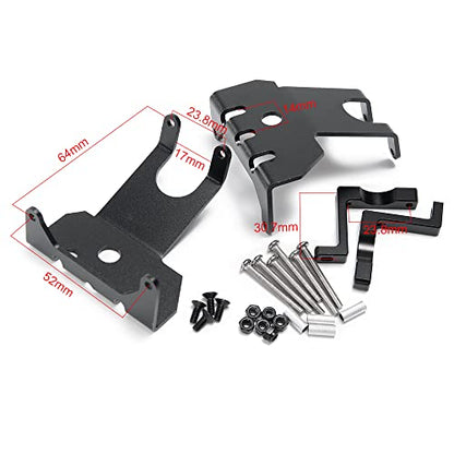 2PCS RC Car Aluminum Axle Protector Chassis Armor Front & Rear Skid Plate Compatible with 90018 90048 90053 1/10 RC Crawler Car Upgrades (Black) - color: Black
