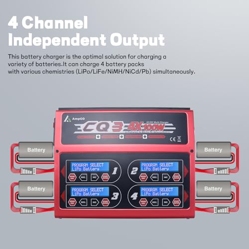 100Wx4/10Ax4 RC LiPo Charger Discharger 4CH Intelligent LiPo Balance Charger for LiPo LiIon LiHV Life NiMH NiCd Pb BatteriesRC CHARGER (CQ3)