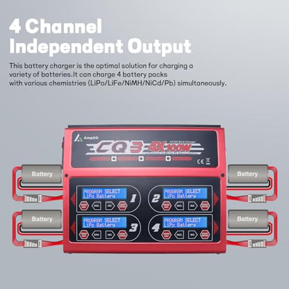 100Wx4/10Ax4 RC LiPo Charger Discharger 4CH Intelligent LiPo Balance Charger for LiPo LiIon LiHV Life NiMH NiCd Pb BatteriesRC CHARGER (CQ3)