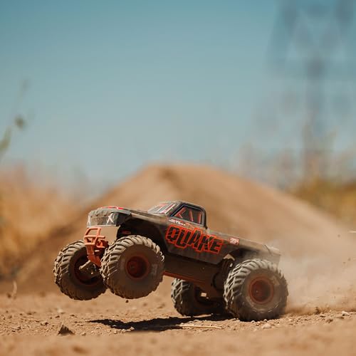 ARRMA RC Truck 1/10 Quake 223S 2WD RTR (Battery and Charger Not Included) Brushless Monster Truck, Red, ARA3537T1 - color: Red