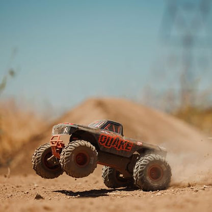 ARRMA RC Truck 1/10 Quake 223S 2WD RTR (Battery and Charger Not Included) Brushless Monster Truck, Red, ARA3537T1 - color: Red