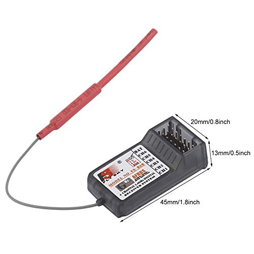 Flysky Receiver FS-R6B Long Range AFHDS 6CH 2.4G Receiver for FS-GT2,FS-GT2E,FS-GT2F,FS-GT2G,FS-GT2B,FS-GT3B,FS_GT3C FS-i10 FS-TH9X,FS-T6,FS-CT6B,FS-iT4S Transmitter, for Crawlers (Pack of 2)