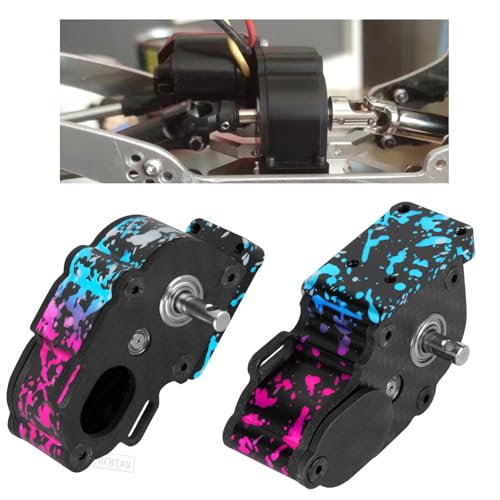 Aluminum LCG Transmission Gearboxes Upgrades Part for SCX10 SCX10 II 90046 90047,RC Crawler Car Alloy Transmission Gearbox Hop Ups,Colorful - color: Colorful - Scx10