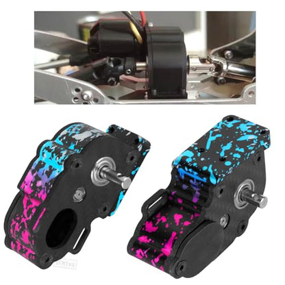 Aluminum LCG Transmission Gearboxes Upgrades Part for SCX10 SCX10 II 90046 90047,RC Crawler Car Alloy Transmission Gearbox Hop Ups,Colorful - color: Colorful - Scx10