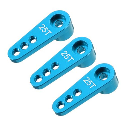 MECCANIXITY Aluminum Alloy 25T Steering Servo Single Arm Horn Blue for DIY RC Cars/Boat/Airplane Boat Accessories 3 Pcs - color: Blue