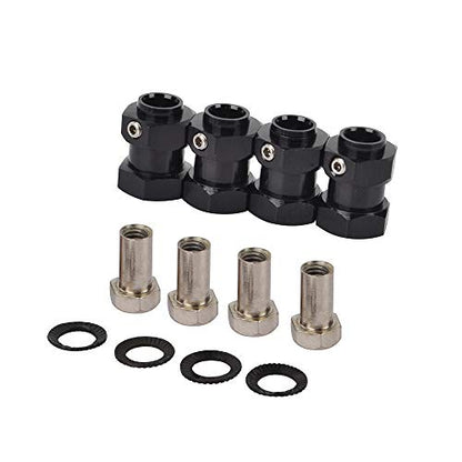 RC 15MM Extension Adaptor Wheel HEX Hub 12MM Upgrade Length for Traxxas Trx4 TRX-4 Upgrade Accessories (Black)