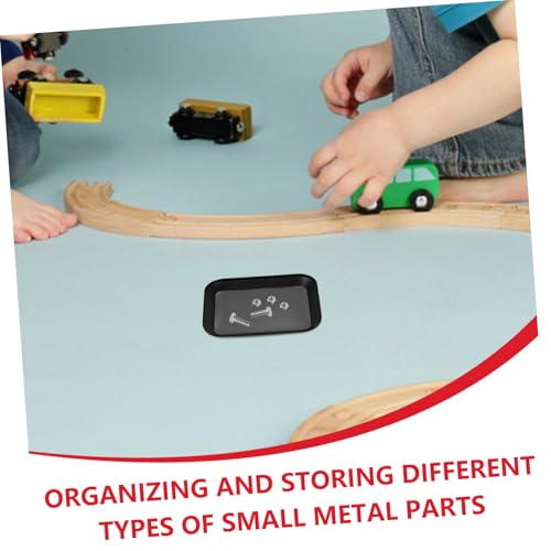 BESPORTBLE 1pcs Screw Storage Tray Bolt Organizer Metal Parts Serving Plate Rc Model Parts Bowl Magnetic Tool Holder - color: Black