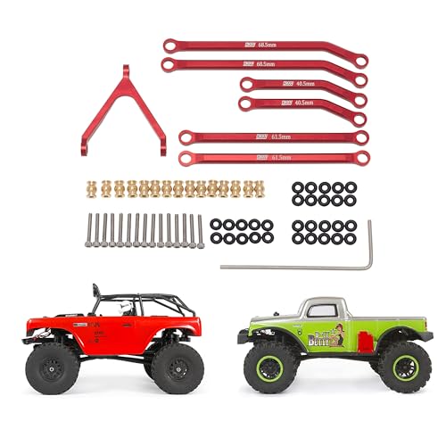 DKKY CNC Aluminum High Clearance for 1/24 RC Crawler LWB 133.5mm Axial SCX24 AXI90081 Deadbolt AXI00004 B17 Upgrades (Red) - color: Red