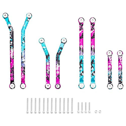 Splash Anodizing Aluminum High Clearance Chassis Links Set for Axial SCX24 Lexus GX 470 1/24 RC Crawler Car Upgrades - style: Aluminum
