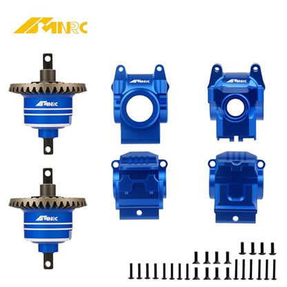 Steel 2PCS Front Rear Differential & Diff Gearbox Case Cover Kit for 1/10 Slash 4x4 Hoss Stampede 4X4 Rustler F-150 4WD VXL Upgrades Part